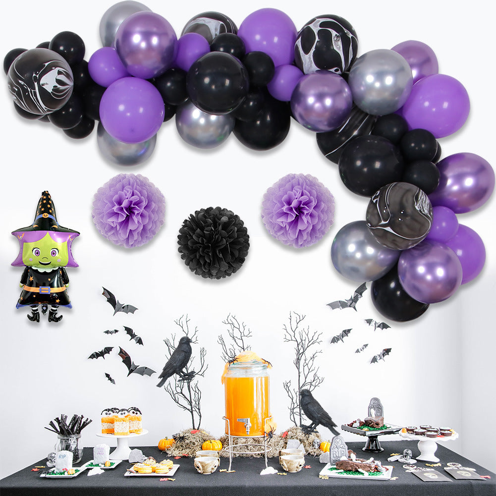 Scene Layout Latex Aluminum Film Combination Halloween Balloon Chain