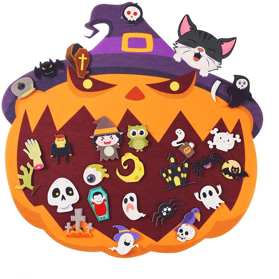 Halloween Decorative Felt Stereo Accessories DIY Pumpkin Cat