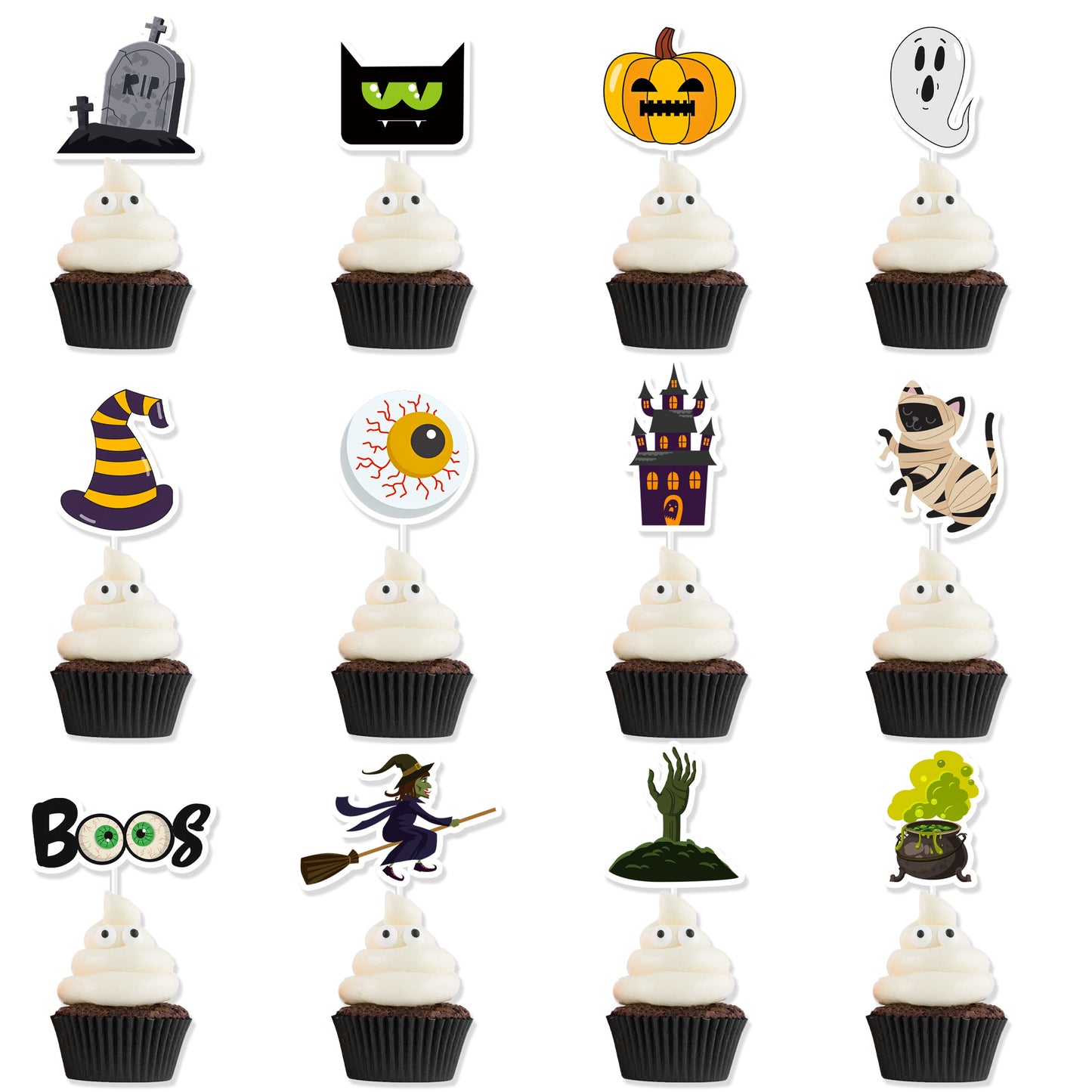 Fashion Simple Halloween Cake Decorative Planting Flags
