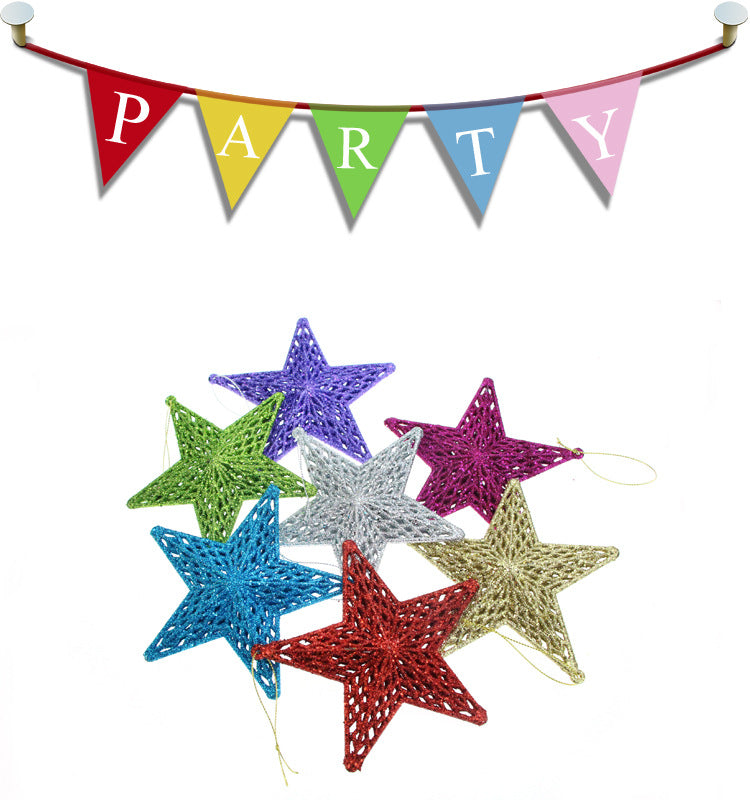 Christmas Three-dimensional Plastic Mesh Star Decoration