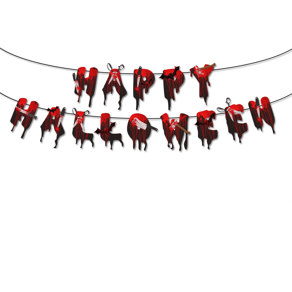 Halloween Jack-o-lantern Spider Web Pull Flag