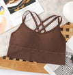 Sexy Women Tops Back Cross Strap Tank Top Push up Running Sports Bra Breathable Soft Fitness Beauty Solid Color Yoga Bra