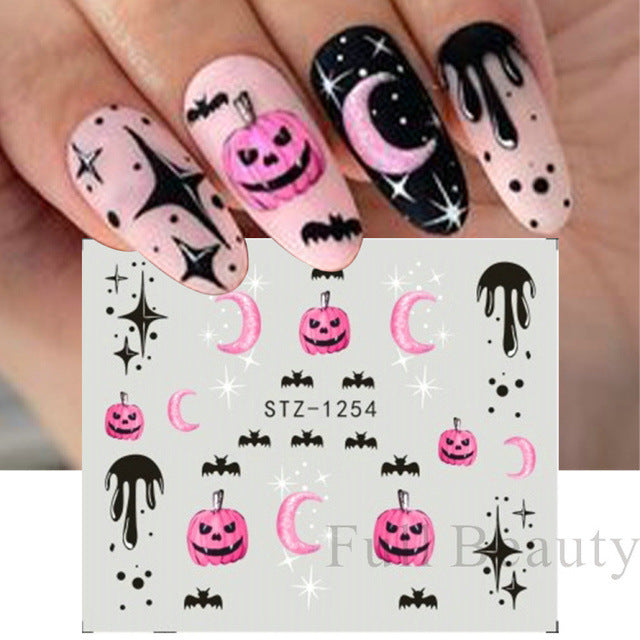 Halloween Pumpkin Nail Sticker Watermark Sticker