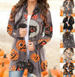 Halloween Digital Printing Casual Cardigan Jacket Women