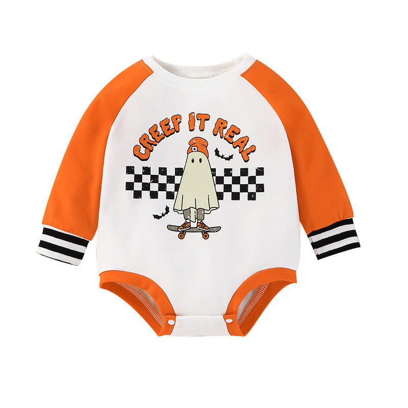 Infant Toddler Long Sleeve Round Neck Jumpsuit Triangle Ha Halloween