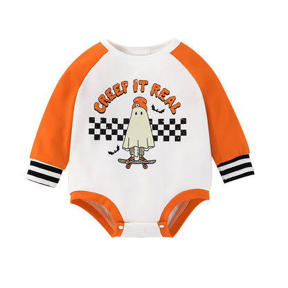 Infant Toddler Long Sleeve Round Neck Jumpsuit Triangle Ha Halloween
