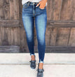 Street White Burrs Tassels Skinny Jeans