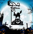 Halloween Courtyard Black Cat Witch Ghost Metal Decorations