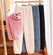 Pajamas Women's Polyester Trousers Coral Fleece Thickened Warm Pants