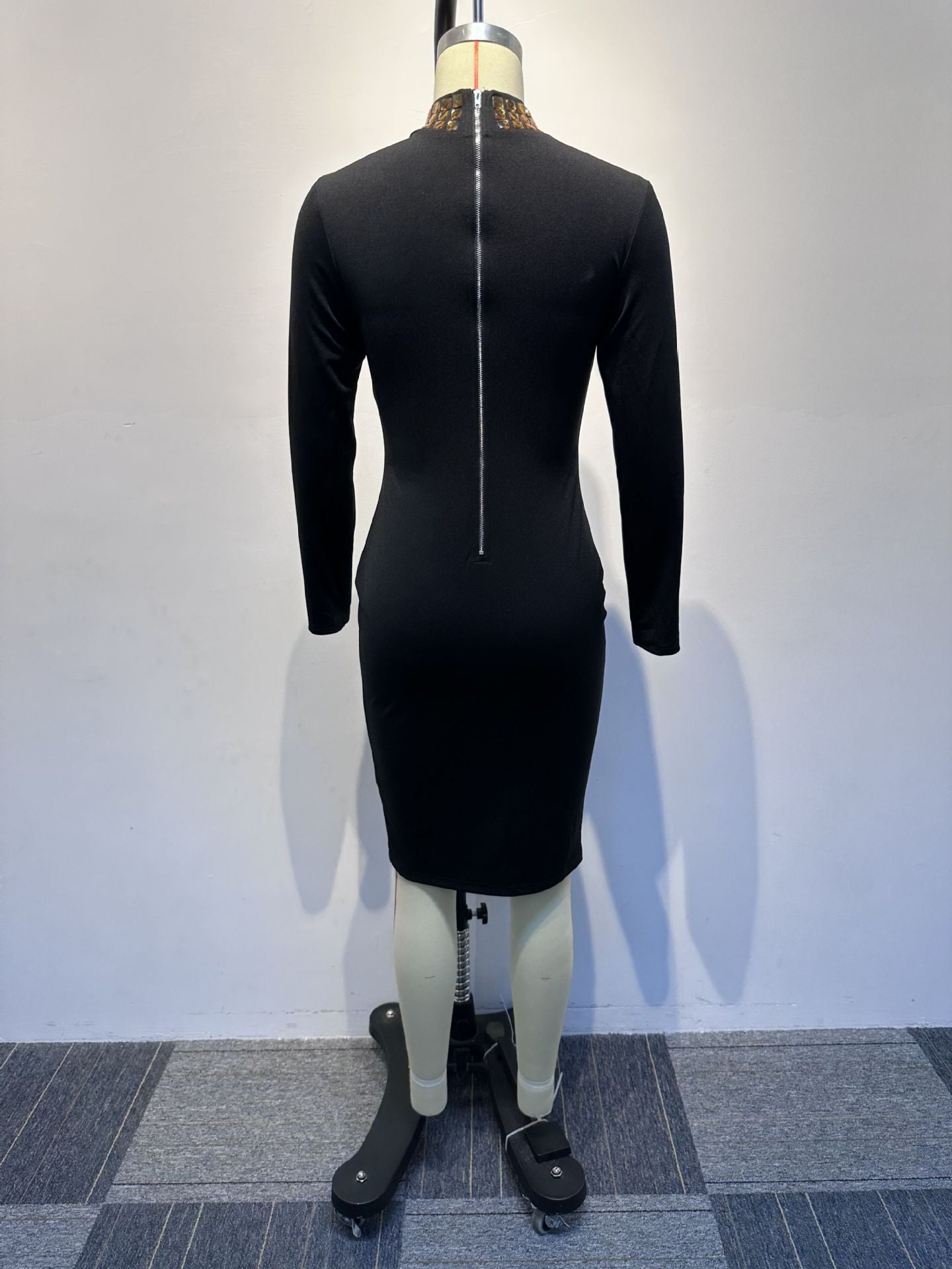 Lady Sexy Slim Fit Rhinestone Stretch Tight Dress
