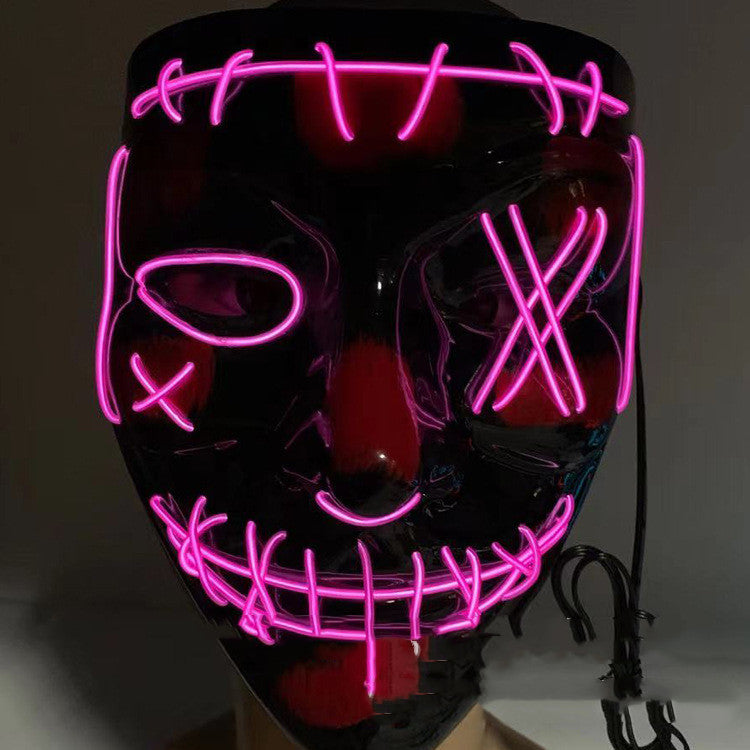 Compatible with Apple, Halloween Glowing Mask Black V Face Mask Grimace