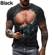 Summer Foreign Trade Summer Muscular Man 3D Digital Print T-shirt