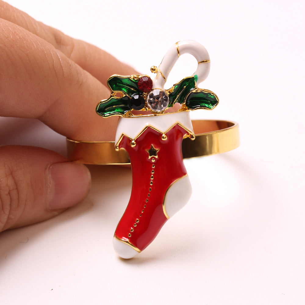 Christmas Elk Wreath Christmas Tree Bells Snowflake Napkin Ring