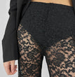 New All-match Lace High Waist Long Stitching Straight-leg Pants