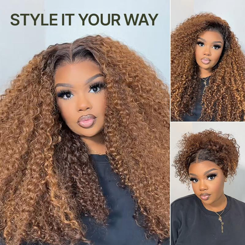 [Blend]Frodio Veralux™ Blend Human Hair 24” Golden Chestnut Curly 13X6 HD Lace Wig Glueless Wear Go Wig Tiktokshopblackfriday