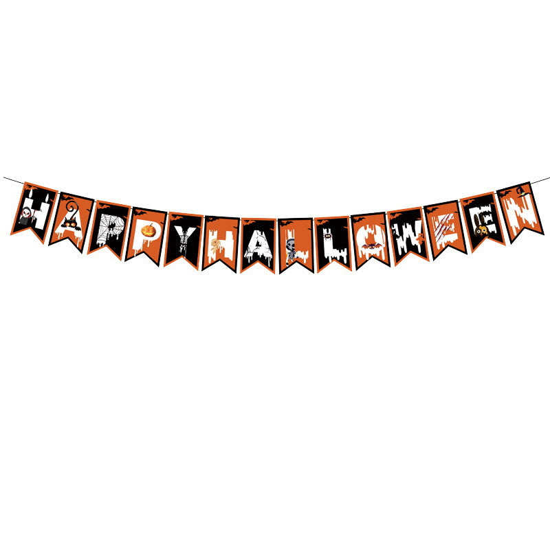 Halloween Jack-o-lantern Spider Web Pull Flag