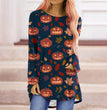 Halloween Theme Printed Long-sleeved T-shirt Women