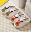 Winter Warm Home Christmas Elk Cotton Slippers