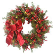 Artifical Cherry Pattern Wreaths Christmas Wreath Red Door Wreath Wall Hanging Garland Ornaments Rattan Circle Wall Decoration