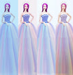 Colorful Flashing Big Wedding Dress Toy Princess Christmas Halloween