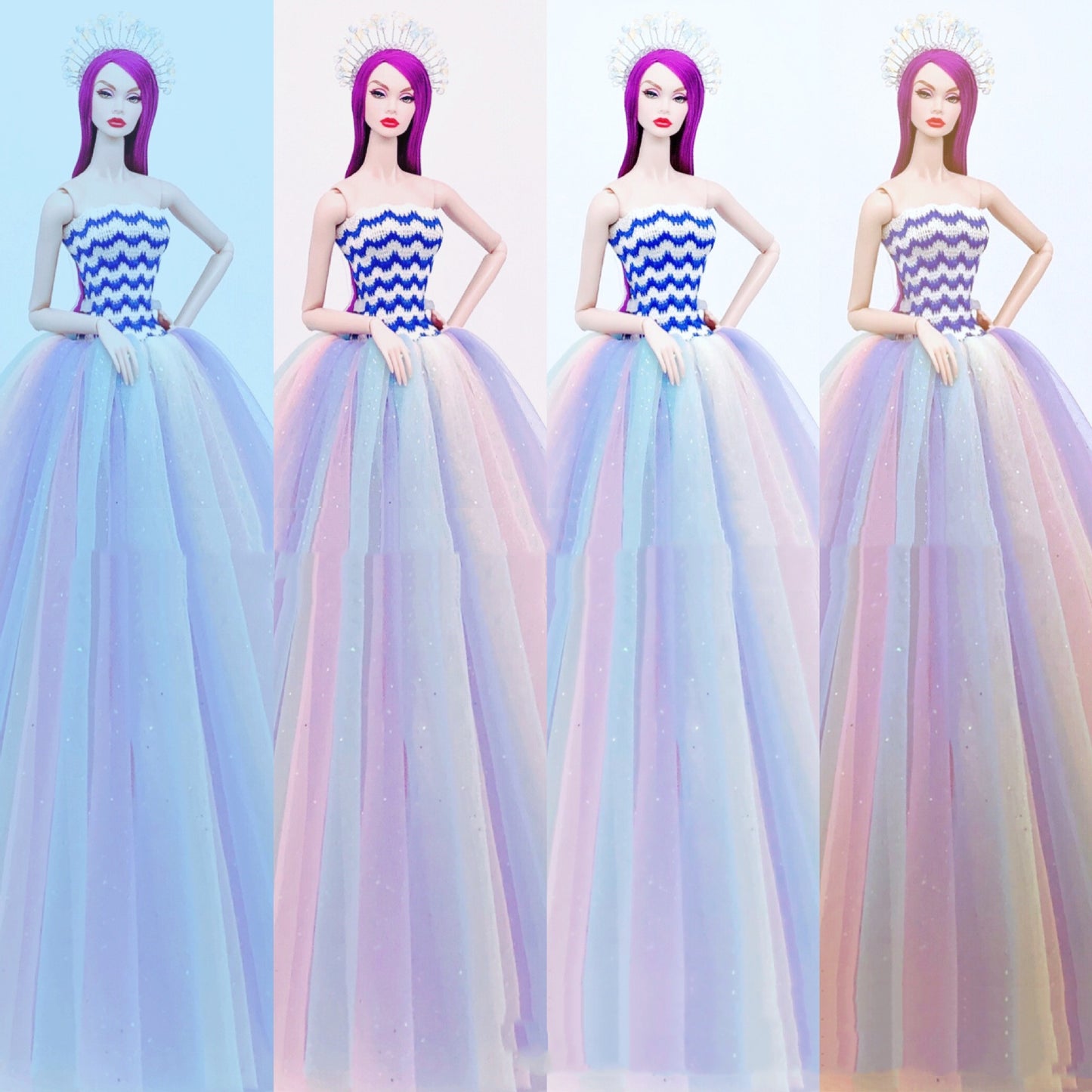 Colorful Flashing Big Wedding Dress Toy Princess Christmas Halloween