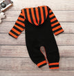 Long-sleeved Halloween Pumpkin Print Romper For Infants And Kids