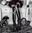 Halloween Skull Over The Knee Stockings Women's Clothing