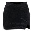 Summer Hot Girl Slim Black Split Skirt