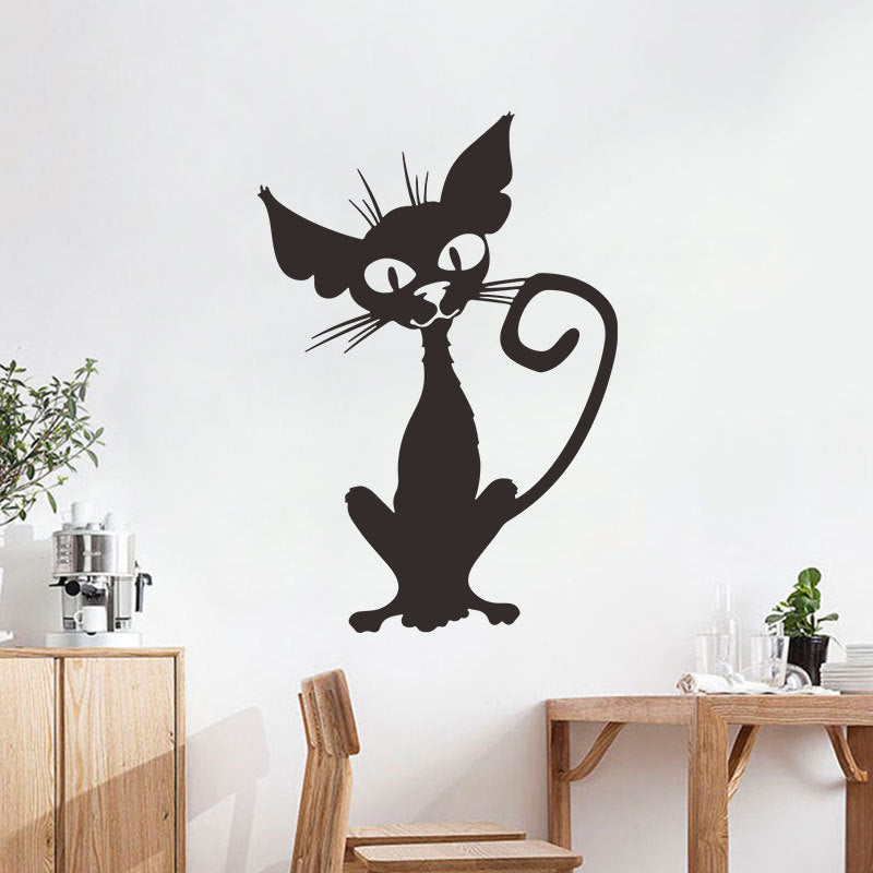 Foreign Trade Carved Wall Stickers Halloween Thriller Black Cat Creative Wall Decoration Removable Stickers FX1531 Van Gogh