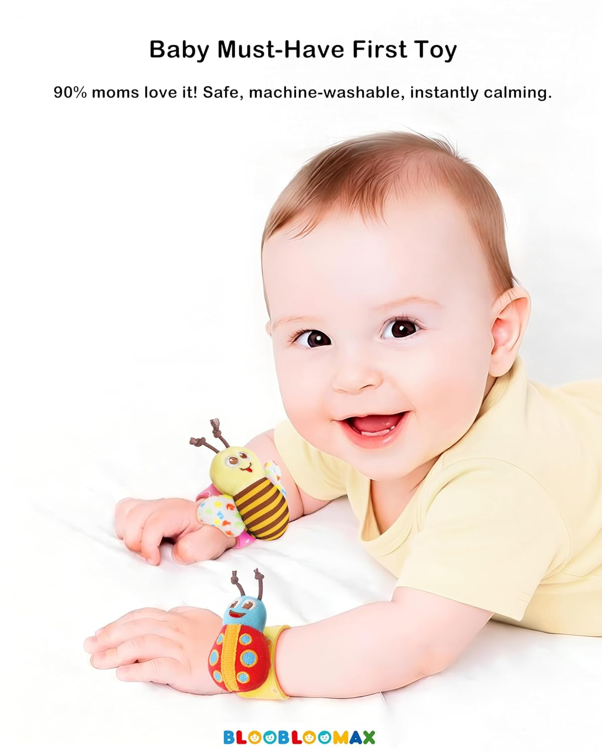 Wrist Rattles Foot Finder Rattle Toy for 3-6 Months Baby, Feet Leg Ankle Socks Arm Hand Bracelet Shaker for 6-9 Months Infant Boy & Girl, Gift Set for 0-2 Years Newborn Babies (5 Pcs-C)