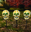 Solar Halloween Ghost Head Lights Glowing Skull Horror Ornament