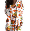 Halloween Theme Multicolor Printed Long-sleeved Women's T-shirt