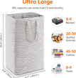 Laundry Hamper Large Collapsible Laundry Basket, Freestanding Waterproof Clothes Hamper Storage with Easy Carry Handles for Clothes in Bedroom Bathroom College Dorm for Adults, Gray, 80L