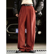 Women's Simple Commute Woolen Straight Wide-leg Pants