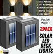 2 Pack New Solar Deck Lights Outdoor Waterproof LED Steps Lamps For Stairs Fence