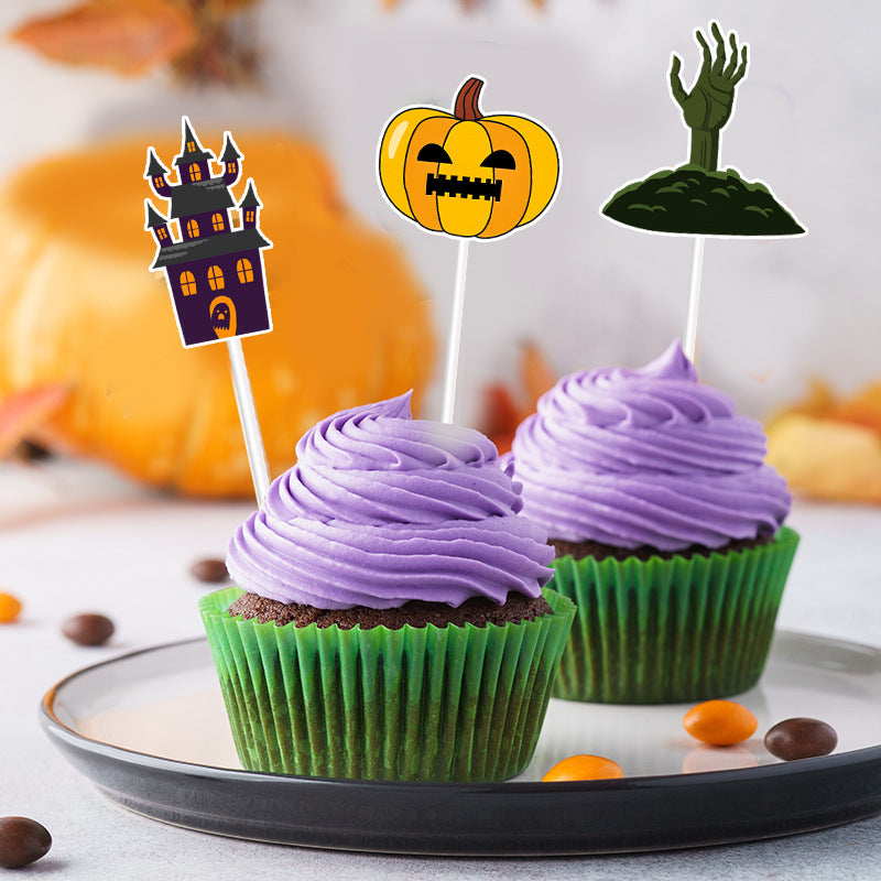 Fashion Simple Halloween Cake Decorative Planting Flags