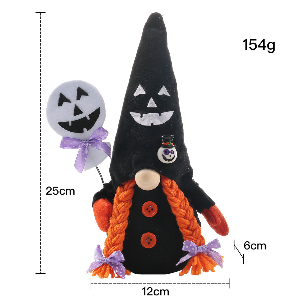 Halloween Black Faceless Doll Couple Rudolph Doll Window Table Decoration