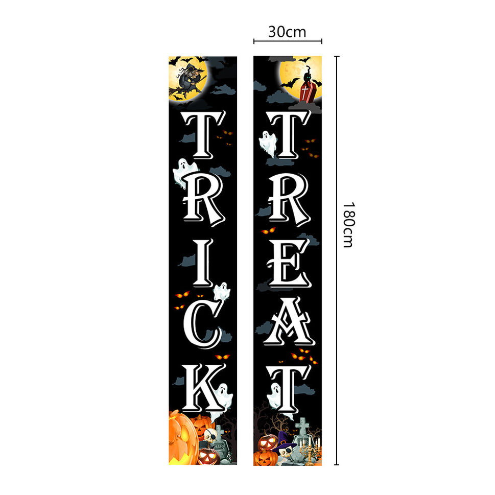 Halloween Couplet Undead Horror Skull Party Decoration Porch Flag