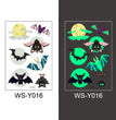 Halloween Glowing Bats Tattoo Stickers Fake Tattoos Paste on Face Arm Leg for Kids Body Art Sticker