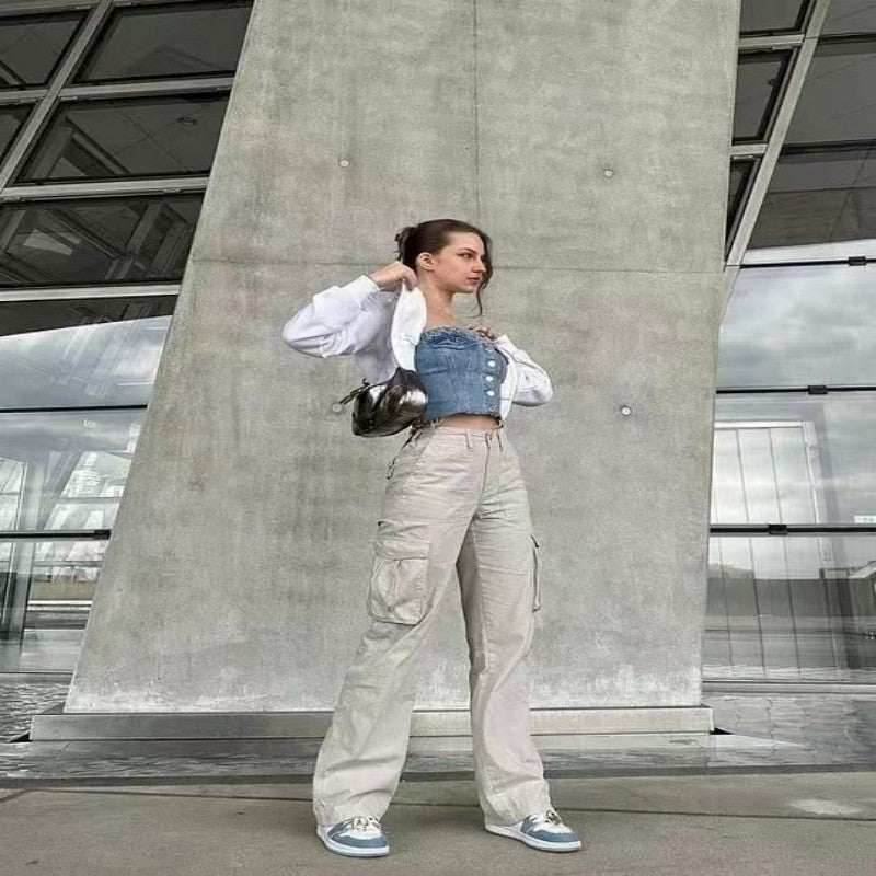 Casual Versatile Workwear Pants Women's High Waist Slimming Pants