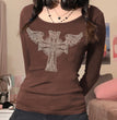 Long Sleeve T-Shirt New Halloween Print Spice Girl Bodysuit Sexy Top
