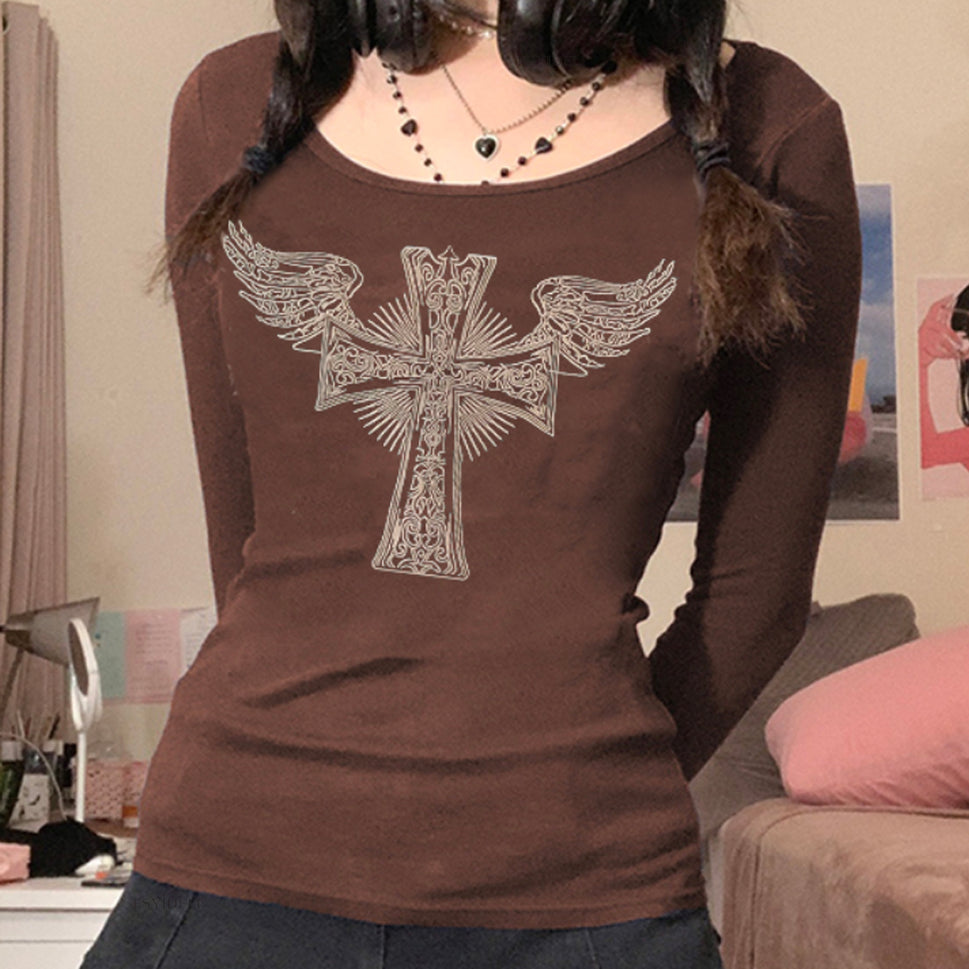 Long Sleeve T-Shirt New Halloween Print Spice Girl Bodysuit Sexy Top