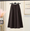 Plus Size Skirt Hepburn Style Woolen A- Line Autumn And Winter Umbrella Skirt