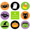 8 Kinds Of Cartoon Spider Bat Hat Halloween Stickers Tags