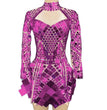 Tight-fitting Hip-pack Fringed Brightly Drilled Mesh Costumes