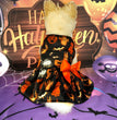Halloween Small Dog Clothes Pet Dress Pumpkin Print Dress Chihuahua Yorkie Mesh Dress Pet Party Clothing Cat Dog Costume