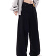Black Oversized Jeans Women's High Waist Wide Leg