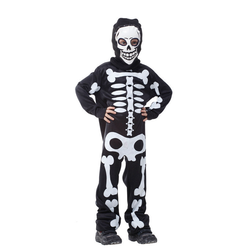 Halloween Carnival Party Children Boy Skull Makeup Ball Performance Costume