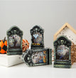 Halloween Luminous Scary Tombstone Shape Glowing LED Night Light Desktop Ornaments Resin Statue Halloween Decoration Scary Props