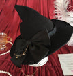 Lolita Velvet Witch Hat Halloween Wide Brim Rose Witch Hat